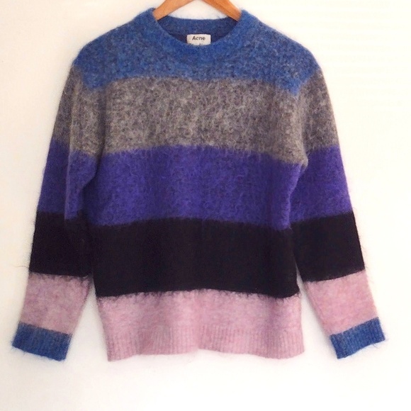 Acne Studios Albah Mohair Blend Striped Sweater XS - Picture 1 of 7